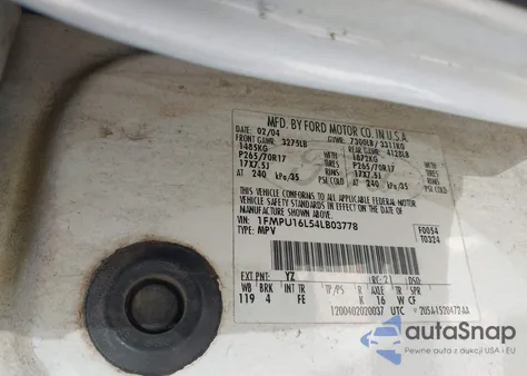 2004 Ford Expedition Nbx/Xlt from USA, damaged, VIN 1FMPU16L54LB03778